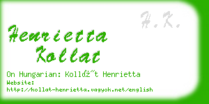 henrietta kollat business card